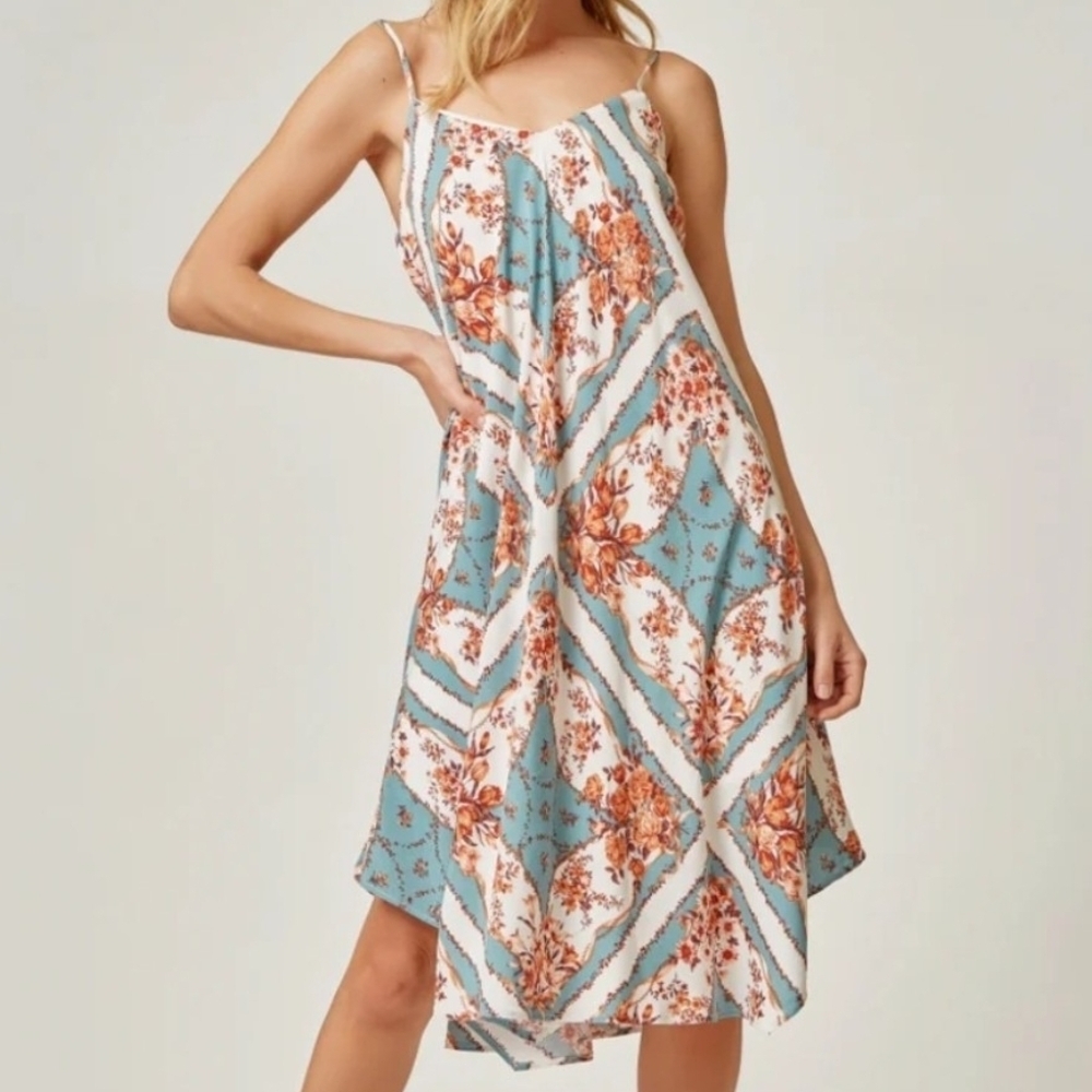Floral Print Spaghetti Strap Dress